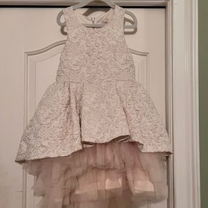 Cream and gold girl’s 7 dress